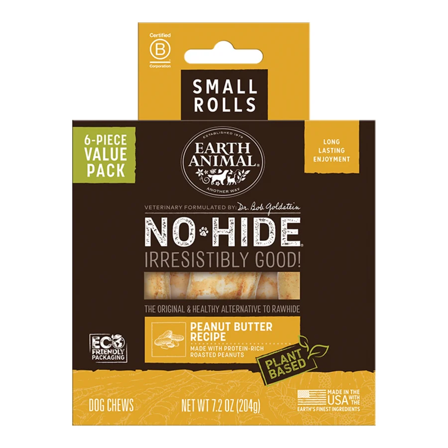 EARTH ANIMAL DOG NO-HIDE PEANUT BUTTER ROLLS SMALL VALUE 6 PACK thumbnail 2